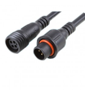 50cm length male to female 4-pin IP65 waterproof connector cable